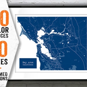 Bay Area California CA Blueprint Map Poster Art Print - Several Sizes Available Item T2876