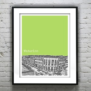 Waterloo Skyline Poster Art Print Ontario Canada Downtown