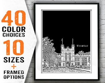 Wooster Ohio Poster Print Art City Skyline OH Item T1614