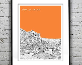 Port Au Prince Haiti Poster Art Print Skyline