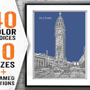 Belfast Poster Art Print Skyline Northern Ireland Item T1393