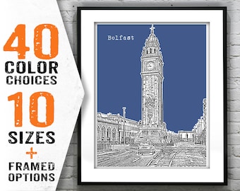 Belfast Poster Art Print Skyline Northern Ireland Item T1393
