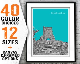 Talyllychau Wales Skyline Poster Art Print UK United Kingdom Item T5006