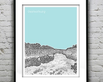 Canterbury Connecticut Poster Print Art Skyline