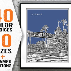 Carlsbad California Poster Art Skyline Print Item T2140