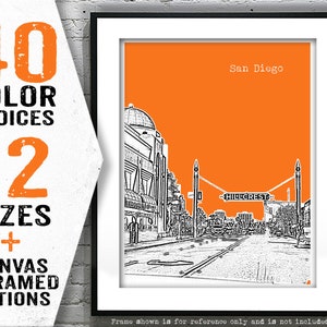 Hillcrest Mid City San Diego California Skyline Art Print Poster CA Item T4812