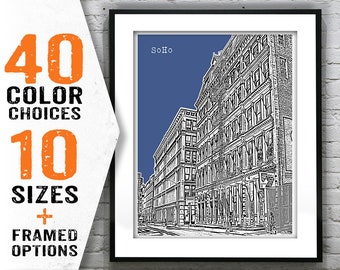 SoHo New York Poster Print Art Skyline NY Item T1467