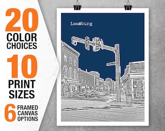 Leesburg Virginia Poster Art Print VT Item T5486