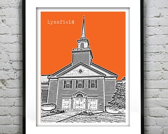 Lynnfield Skyline Art Print Poster Massachusetts MA Version 1