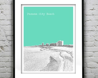 Panama City Beach Florida Skyline Poster Art Print FL Item T4559