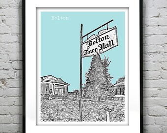 Bolton Skyline Poster Art Print Connecticut CT