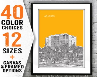 Atlanta Poster Georgia Skyline Art Print GA Item T5063