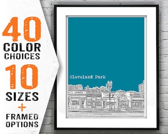 Cleveland Park Washington DC Skyline Poster Art Print Item T1698