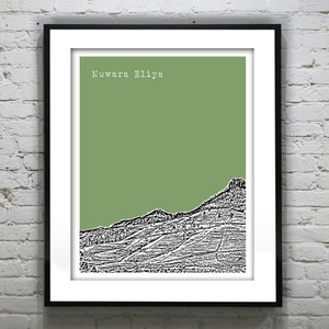 Nuwara  Eliya Sri Lanka Skyline Poster Art Print Version 1