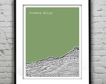 Nuwara  Eliya Sri Lanka Skyline Poster Art Print Version 1