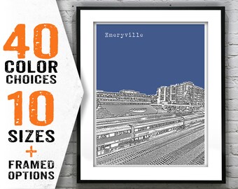 Emeryville Skyline Poster Art Print California CA Item T1530