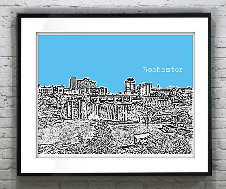 Rochester New York Skyline Art Print Poster Item T4883 Etsy