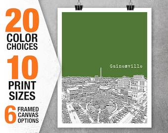 Gainesville Georgia Skyline Poster Art Print Image GA Item T5338