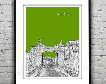 San Juan Puerto Rico Skyline Poster Art Print Item T4294