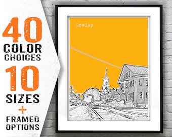 Rowley Skyline Poster Art Print Massachusetts MA Item T1403