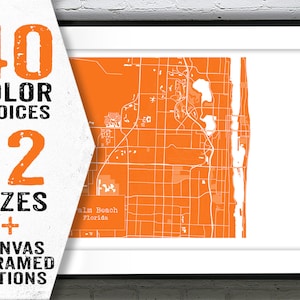 Palm Beach Florida Blueprint Map Poster Art Print Item T2957