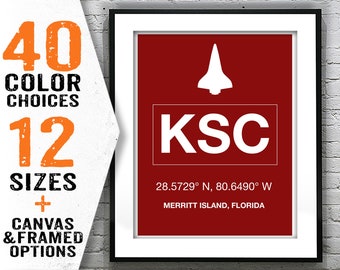 KSC Kennedy Space Center Merritt Island Airport Aviation Poster Art Print Florida Item T2746
