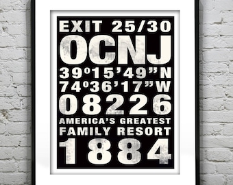 Ocean City New Jersey Subway Poster Art Print Item T1108