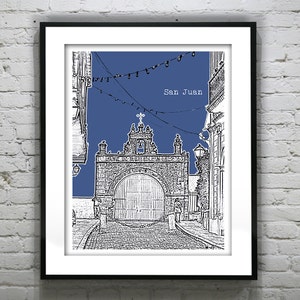 San Juan Puerto Rico Skyline Poster Art Print Item T4293