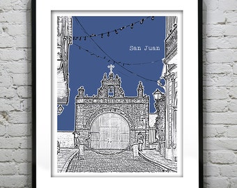 San Juan Puerto Rico Skyline Poster Art Print Item T4293