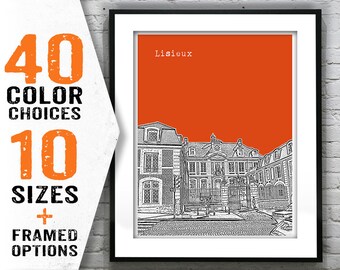 Lisieux France Poster City Skyline Art Print Item T1447