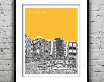 Fortaleza Brazil Poster Print Skyline Art Ceará South America