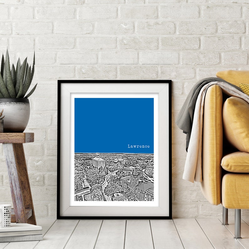 Lawrence Kansas Poster Art City Skyline Print KS Item T2172 Etsy