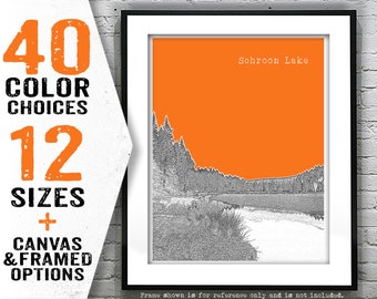 Schroon Lake Skyline Poster Art Print New York adirondacks Item T3092