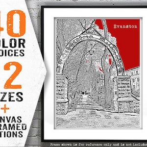 Evanston Illinois Poster Print City Skyline Art IL Item T5028