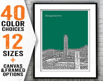 Binghamton New York Skyline Poster Print Art NY Item T4698