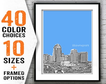 Shreveport Skyline Poster Art Print Louisiana LA Item T1773