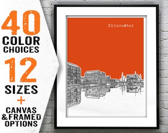 Gloucester Skyline Poster Art Print England UK Item T2610