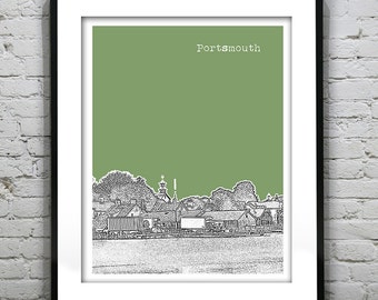 Portsmouth New Hampshire Poster Print Art Skyline NH Item T4229