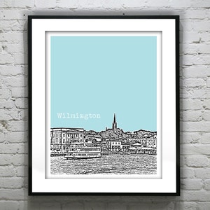 Wilmington North Carolina Skyline Art Print Poster NC Item T1285