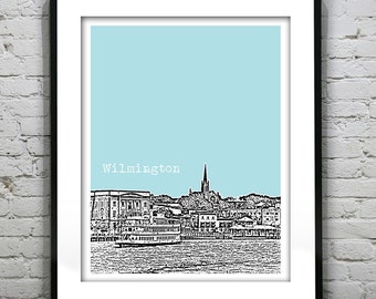 Wilmington North Carolina Skyline Art Print Poster NC Item T1285