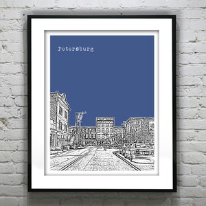 Petersburg Virginia Skyline Poster Art Print VA Item T4350