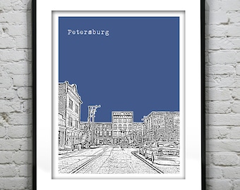 Petersburg Virginia Skyline Poster Art Print VA Item T4350