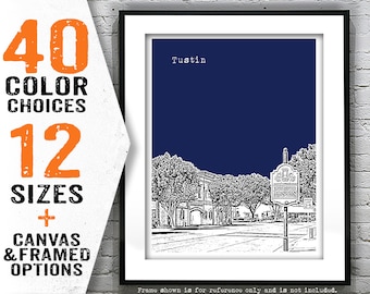 Tustin CA Skyline Poster Art Print California Item T4936