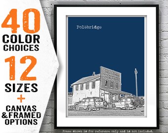 Polebridge Glacier National Park Montana Mountain Poster Art Skyline Print Item T5161
