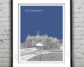 Narragansett Skyline Poster Art Print Rhode Island RI Item T1266