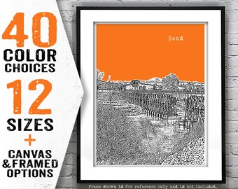 Bend Oregon Poster Print Art Skyline Item T4476