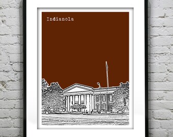 Indianola Mississippi Poster Art Print Skyline MS