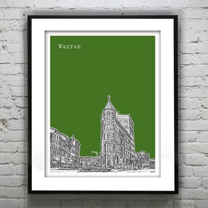 Warren Pennsylvania Poster Art Skyline Print PA