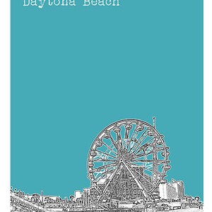 Daytona Beach Skyline Poster Art Print Florida Item T4370 image 2