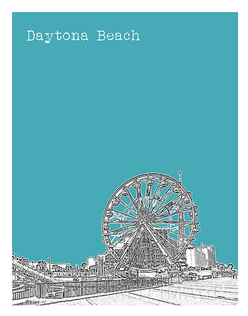 Daytona Beach Skyline Poster Art Print Florida Item T4370 image 2